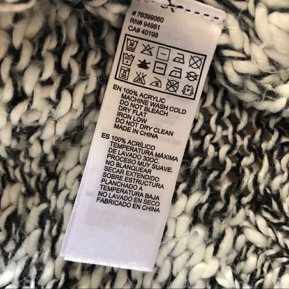 Forever 21 Sz S Black White Chunky Knit Slouchy Relaxed Fit Sweater - Picture 5 of 6